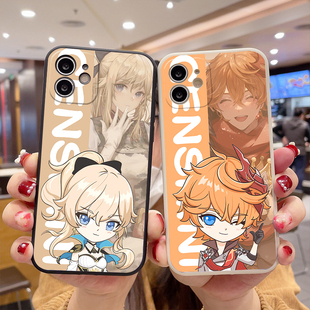 原神Q版琴达达利亚阿贝多直边手机壳适用OPPO苹果8华为小米12vivo