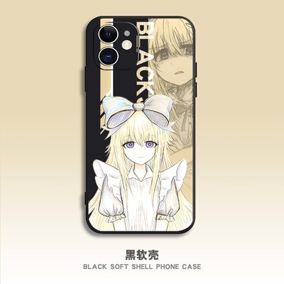 BLACKSOULS爱丽丝手机壳黑色软壳小众全包适用真我红米OPPOreno16