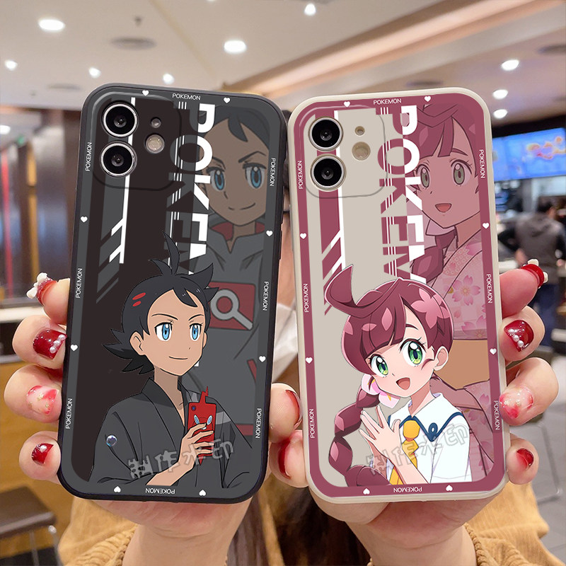 宝可梦旅途小春小豪手机壳直边古董白黑软壳适用oppo苹果华为小米vivo