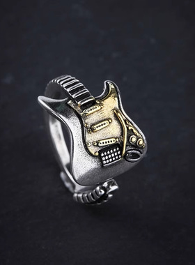 新品电吉他摇滚戒指嘻哈朋克风男