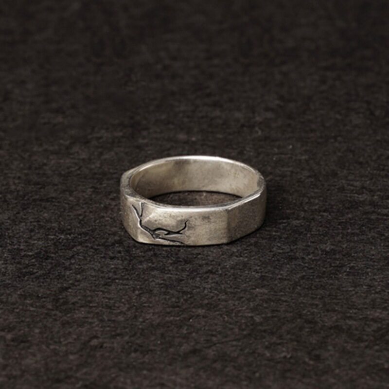 新款欧美复古裂痕戒指女男泰指环