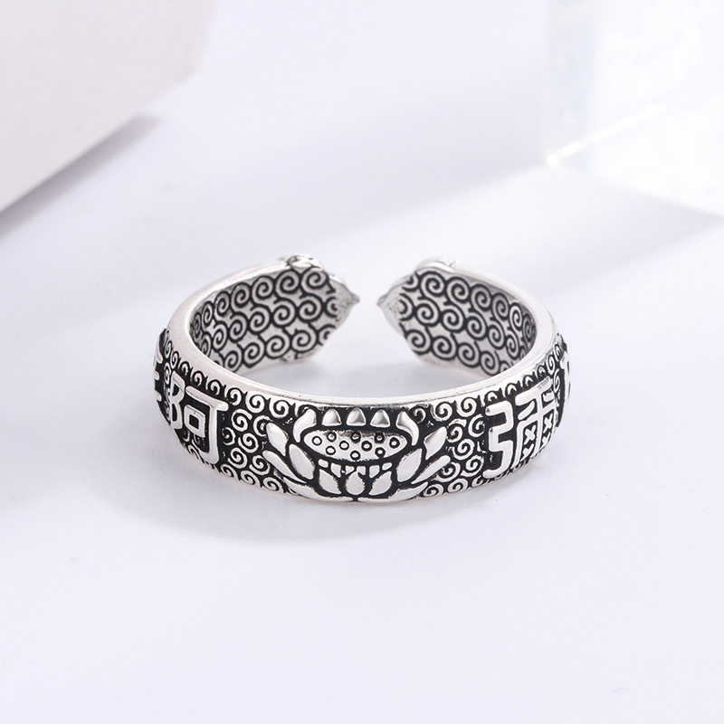 新款南无阿弥陀佛戒指佛系指环复古中国风国风朋克