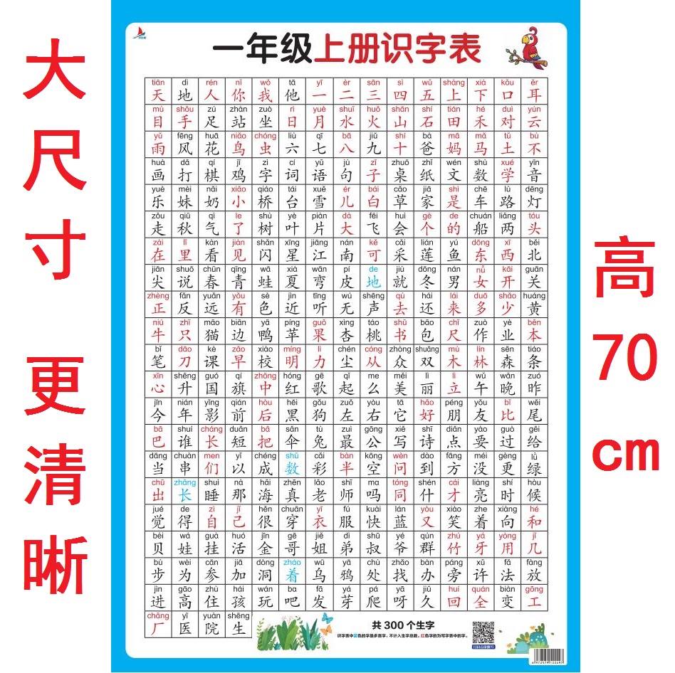 早教启蒙幼儿园小学一年级语文生字表幼儿看图识字识汉字认字墙贴 玩具/童车/益智/积木/模型 玩具挂图/认知卡 原图主图