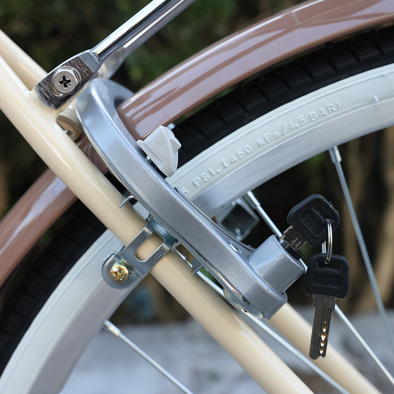 自行车锁后架固定马蹄锁 复古钥匙锁 女士单车后座绑定便携防盗锁
