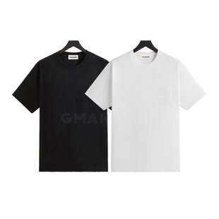 TEE恤 袖 FotiGmanClub KITH植绒字母口袋成衣水洗宽松全棉纯色短袖