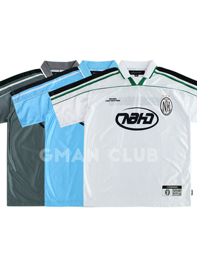 FotiGmanClub NBHD印花刺绣徽章速干球衣 翻领短袖TEE恤冰球服