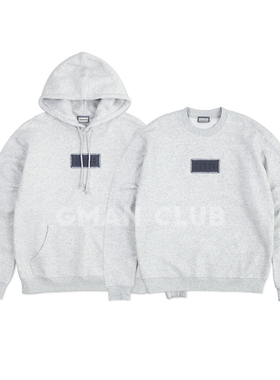 FotiGmanClub KITH立体字体刺绣 加绒休闲连帽衫长袖圆领套头卫衣