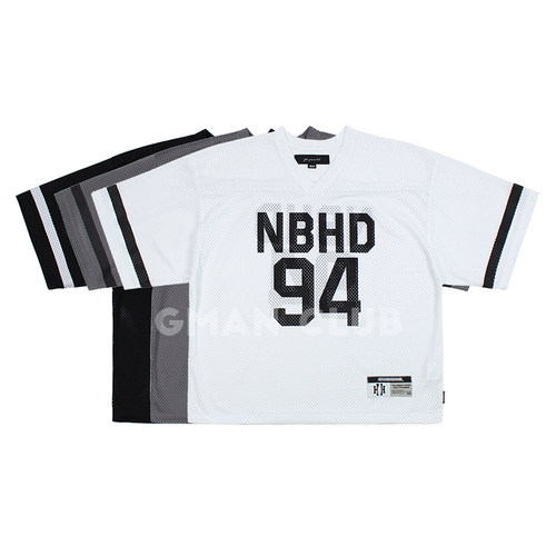 FotiGmanClub NBHD 94印花网眼V领足球衣宽松短袖TEE恤冰球服球衣