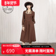 HARRY 迪哈利2025冬季 新款 复古优雅咖色长袖 连衣裙DH254J90996T
