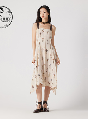 【明星同款】D-HARRY/迪哈利夏不规则吊带连衣裙DH242J97252D