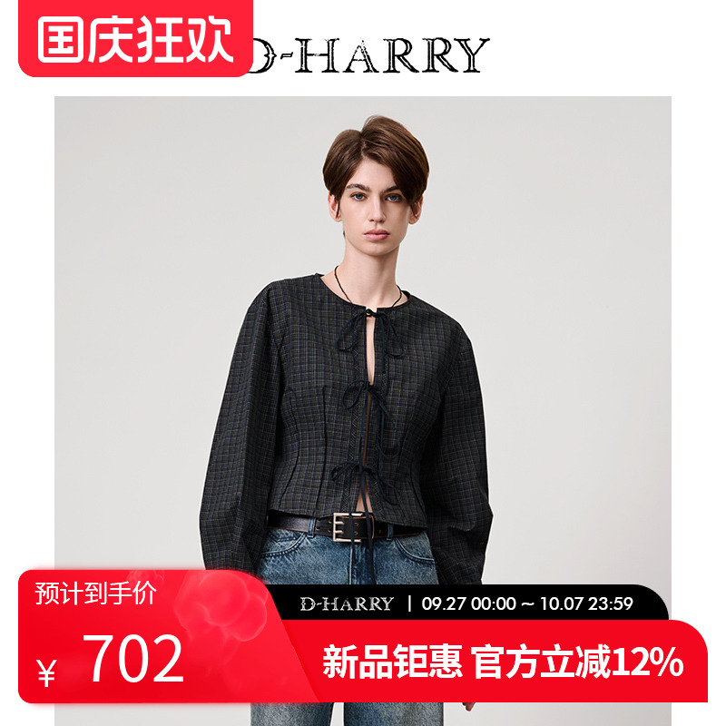 D-HARRY/迪哈利格纹上衣单衣