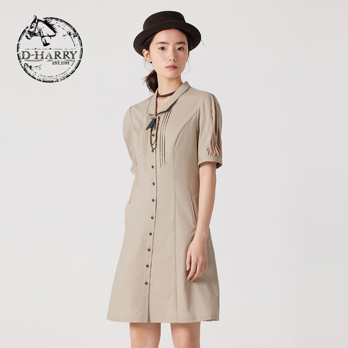 D-HARRY/迪哈利衬衫式短袖连衣裙