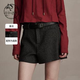 明星同款 黑色A字短裤 迪哈利冬新款 DH244L97750D HARRY