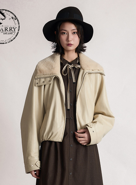 D-HARRY/迪哈利2025冬季新款白色水洗皮衣上衣外套DH254P91007T