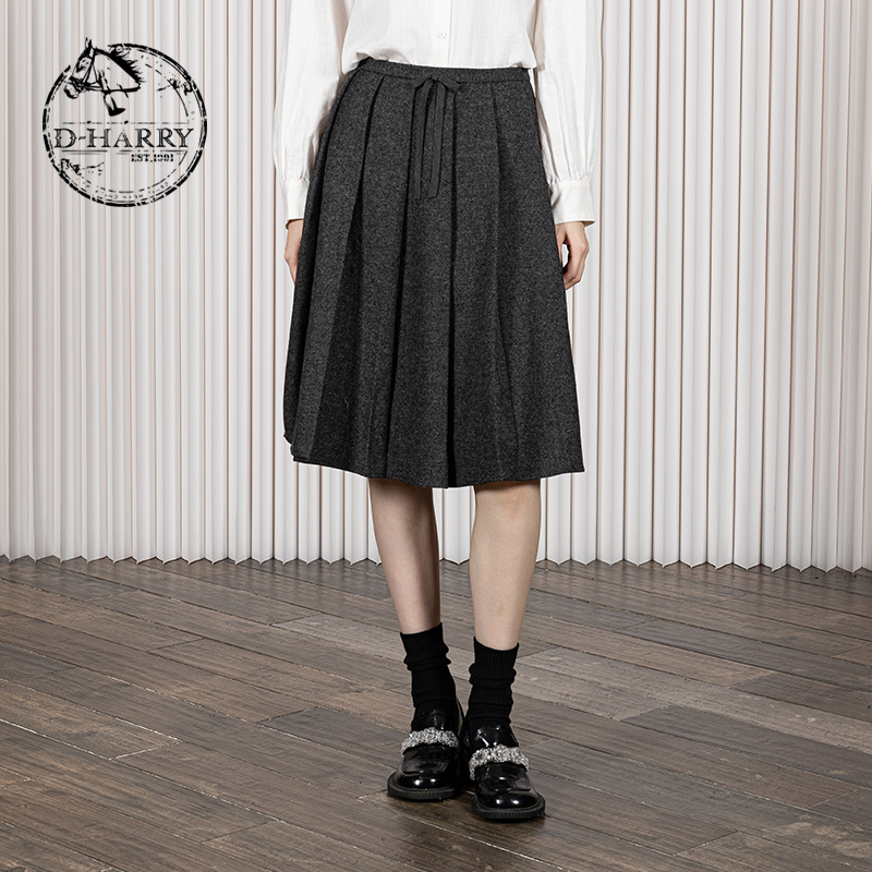 D-HARRY/迪哈利百搭深灰色长裙