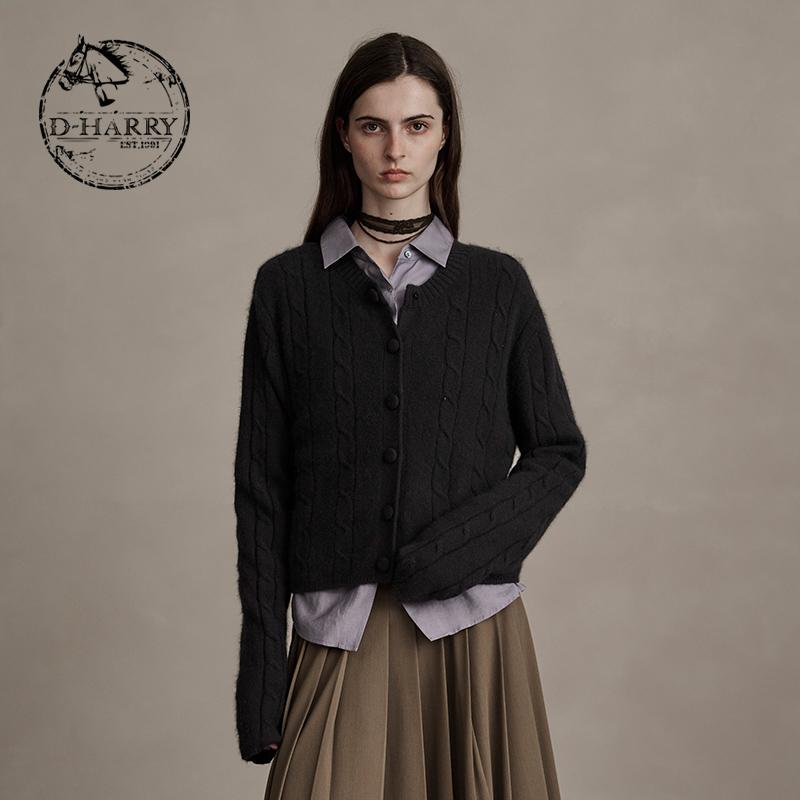 D-HARRY/迪哈利深灰色开衫毛织