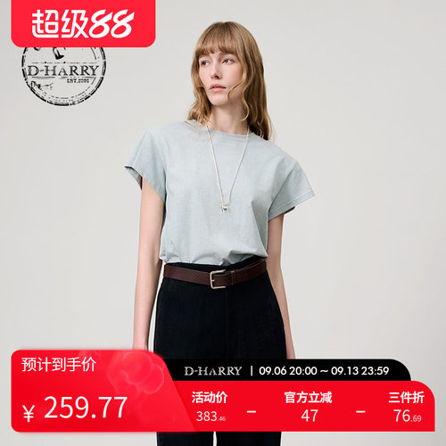 D-HARRY/迪哈利蓝灰色短袖T恤