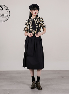 D-HARRY/迪哈利2025秋季新款复古百搭黑色背带裙半裙DH253M62602T