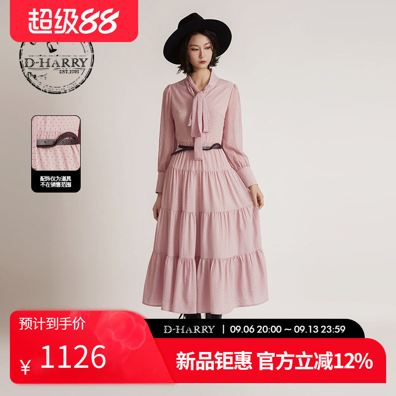 D-HARRY/迪哈利2026春季新款温柔女粉色波点连衣裙DH261J91093A图片