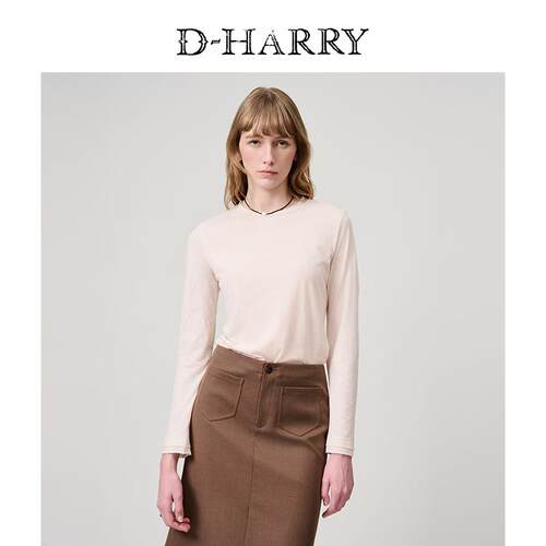 D-HARRY/迪哈利米色打底T恤