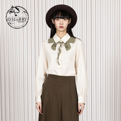 D-HARRY/迪哈利天丝米色长袖衬衫