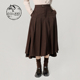 复古优雅a字伞裙DH231M95933D 迪哈利咖色长裙女春秋新款 HARRY