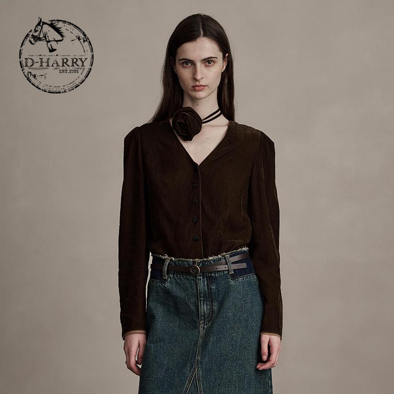 D-HARRY/迪哈利开衫V领外套单衣