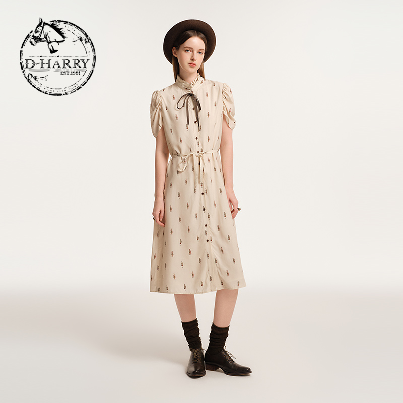 D-HARRY/迪哈利印花短袖连衣裙