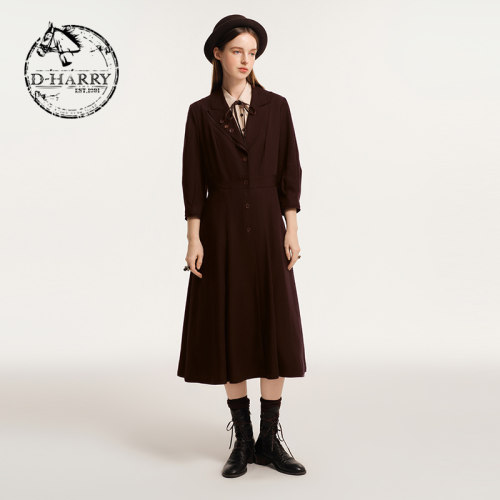D-HARRY/迪哈利百搭咖色连衣裙