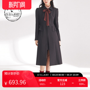 灰黑色格子外套式 迪哈利春秋新款 连衣裙DH241J96991D HARRY