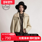 白色水洗皮衣上衣外套DH254P91007T 新款 HARRY 迪哈利2025冬季