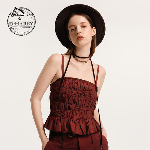 D-HARRY/迪哈利不规则红色吊带