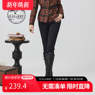 百搭黑色水洗牛仔打底裤 迪哈利冬新款 DH234H96833D HARRY