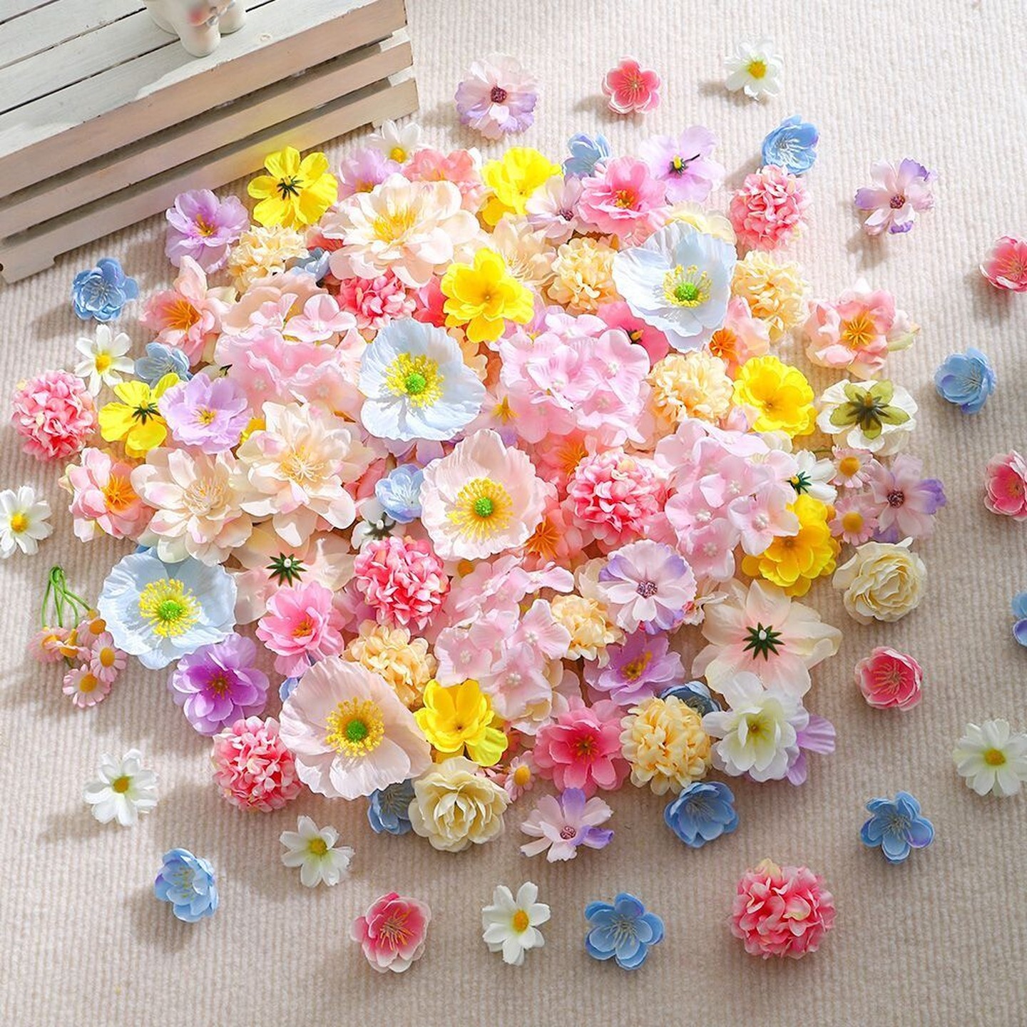 小花朵仿真花中古风头饰混搭diy手工材料手作簪花环发簪裙撑装饰