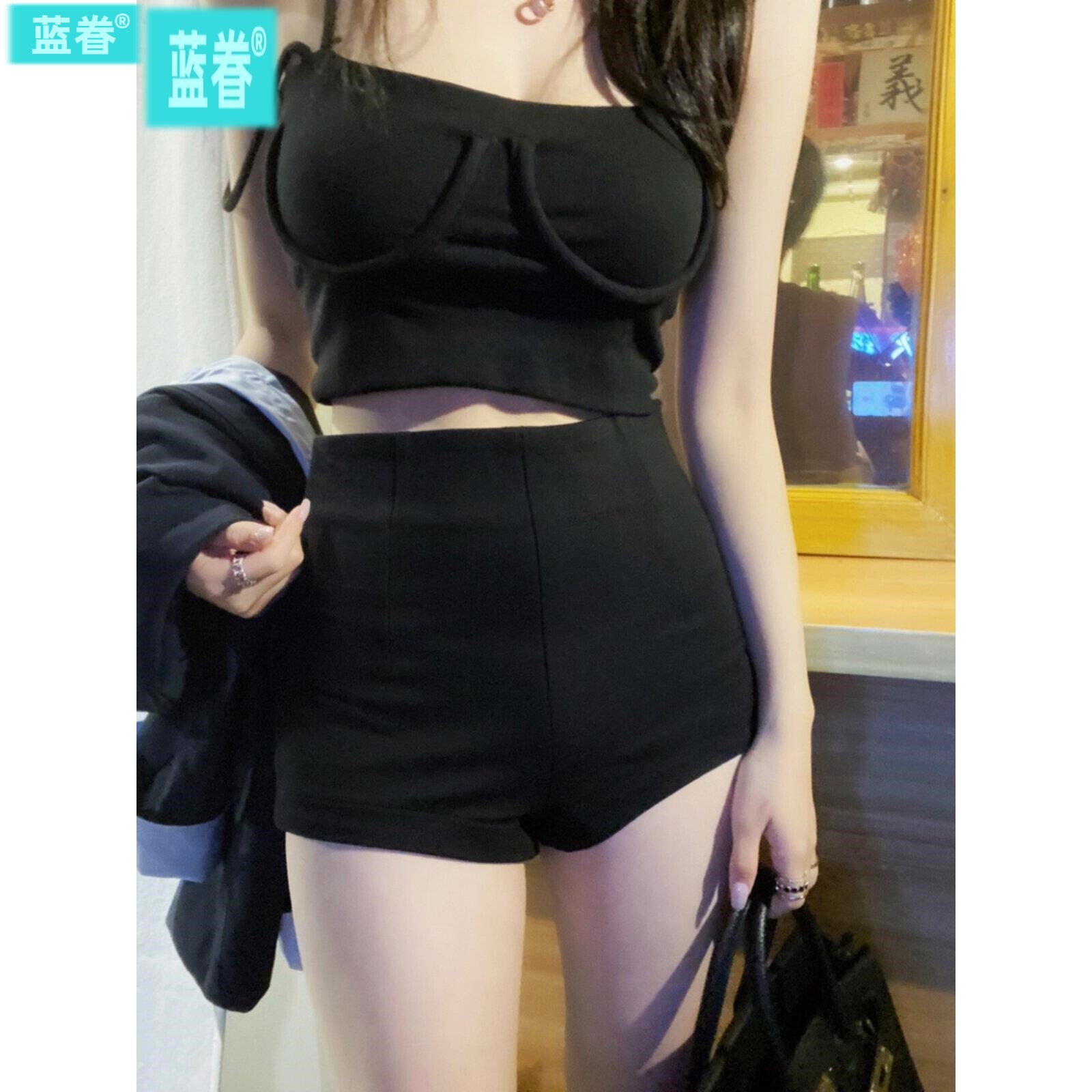 黑色短裤女高腰打底外穿2026夏季新款a字紧身休闲显瘦女团热裤子