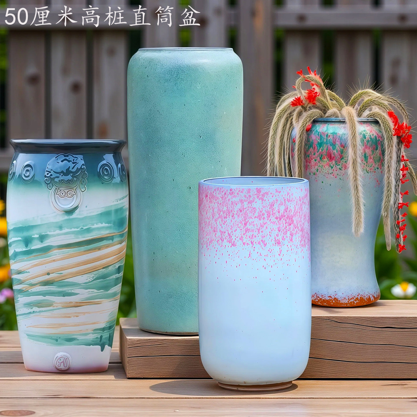 50厘米高九尾狐专用三角梅花盆