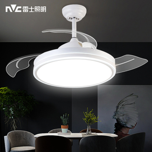 雷士照明led隐形风扇灯家用客厅简约现代北欧静音一体变频吊扇灯