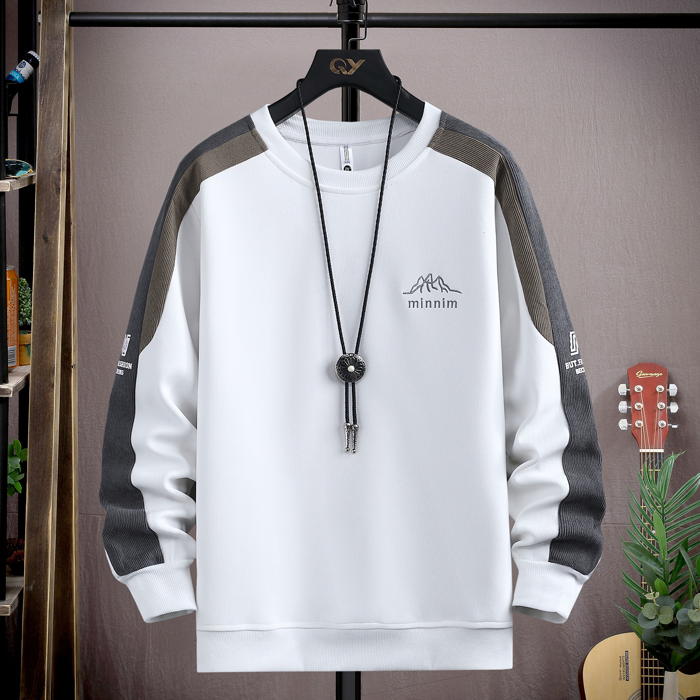 率动秋冬新款男士潮流拼接款卫衣