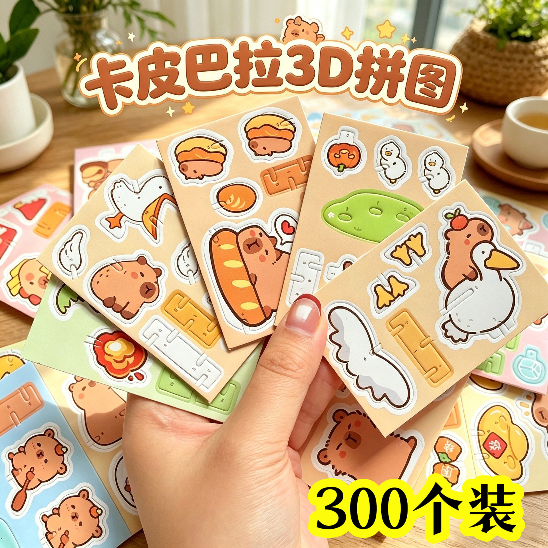 创意儿童益智拼装玩具小礼品卡皮巴拉立体小拼图幼儿园礼物奖品