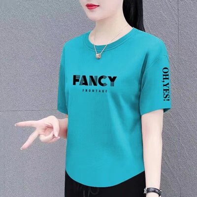 洋气纯棉短袖t恤女夏季