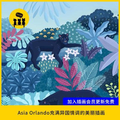 【1607】Asia Orlando充满异国情调的美丽插画图片素材电子版临摹