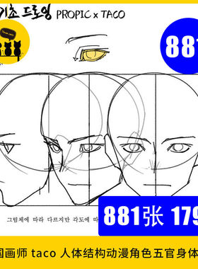 韩国画师taco教程人体身体结构基础漫画ACG自学习临摹素材