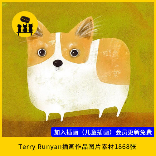 【儿童插画50】插画家Terry Runyan图片素材作品萌系插画可爱动物