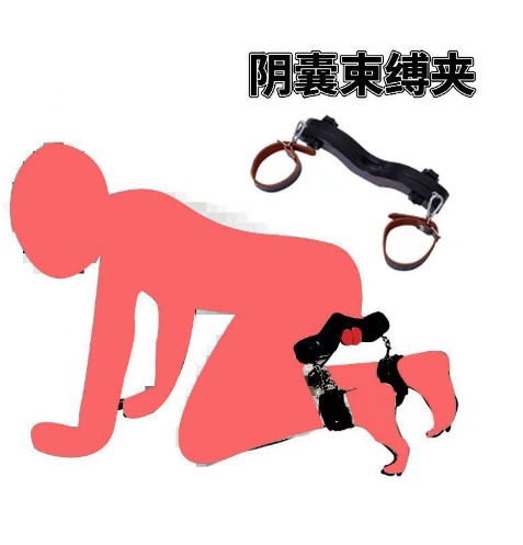 SM阴囊夹束缚器男用蛋蛋惩罚道具强制跪罚调教虐阳自缚情趣性用品