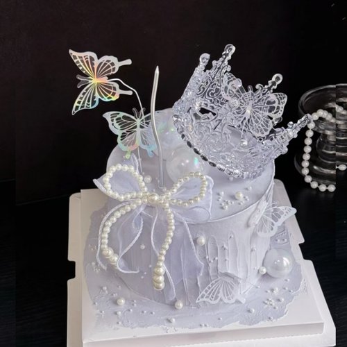 女神仙女蛋糕装饰插牌蝴蝶皇冠女生生日烘焙装扮插牌插件