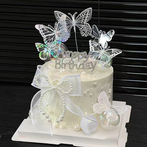 女神仙女蛋糕装饰插牌蝴蝶皇冠女生生日烘焙装扮插牌插件