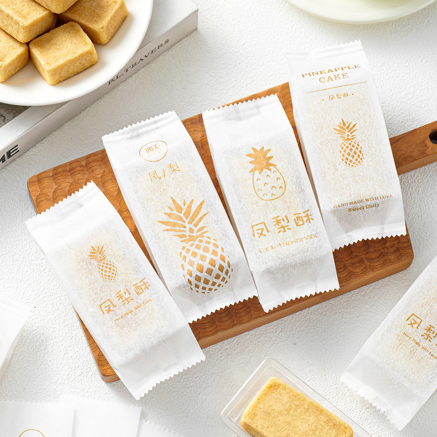 凤梨酥棉纸包装袋台湾黄梨酥机封袋底托包装盒子一次性独立打包厚