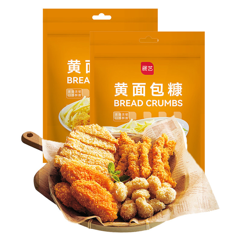展艺黄面包糠300g家用油炸香酥脆皮鸡粉炸鸡腿鸡翅排猪排炸虾裹粉
