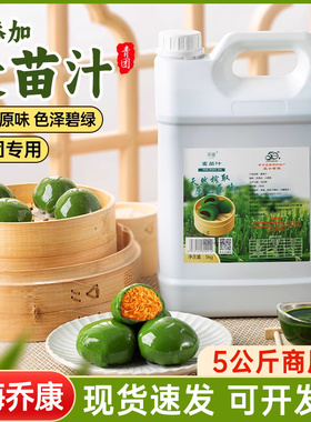 乔康麦苗汁5kg新鲜天然麦青汁艾草汁青团工厂商用烘焙原材料专用