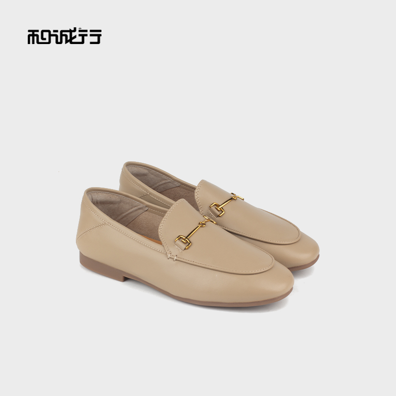 和诚行 2025春季新款时尚一脚蹬乐福鞋女百搭通勤平底单鞋0810262